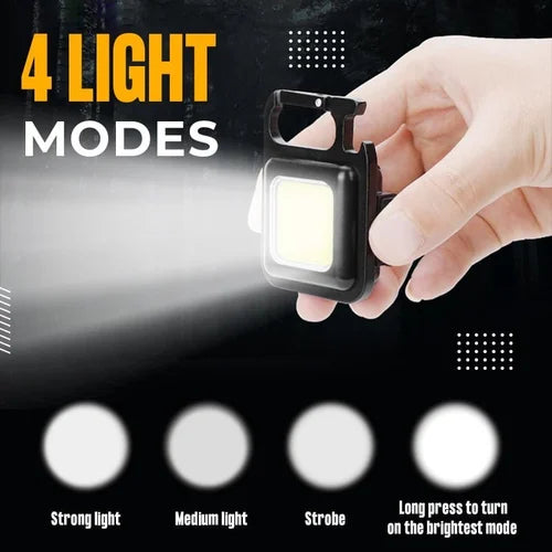 COB Rechargeable Mini Super Bright Multi Purpose LED Flashlight Keychain